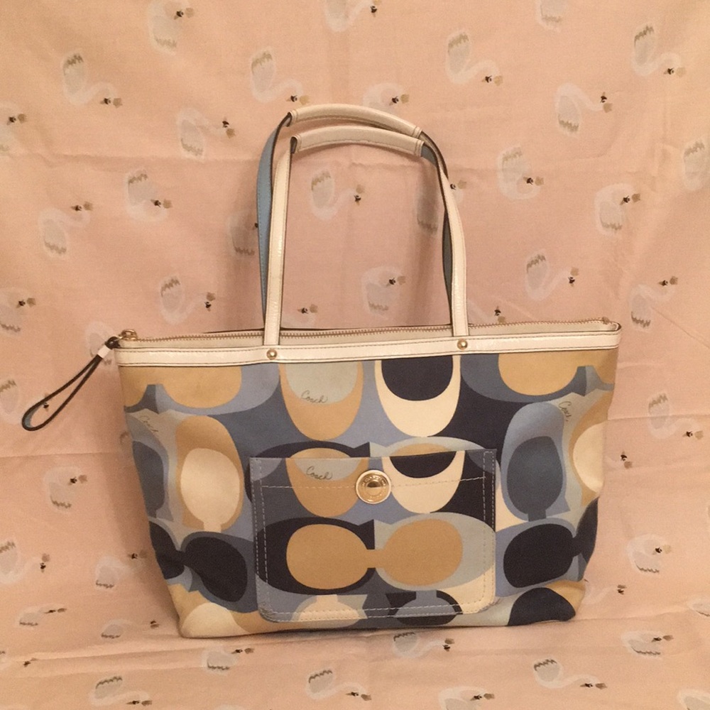Coach Multi-Color Sig. Scarf Print Purse